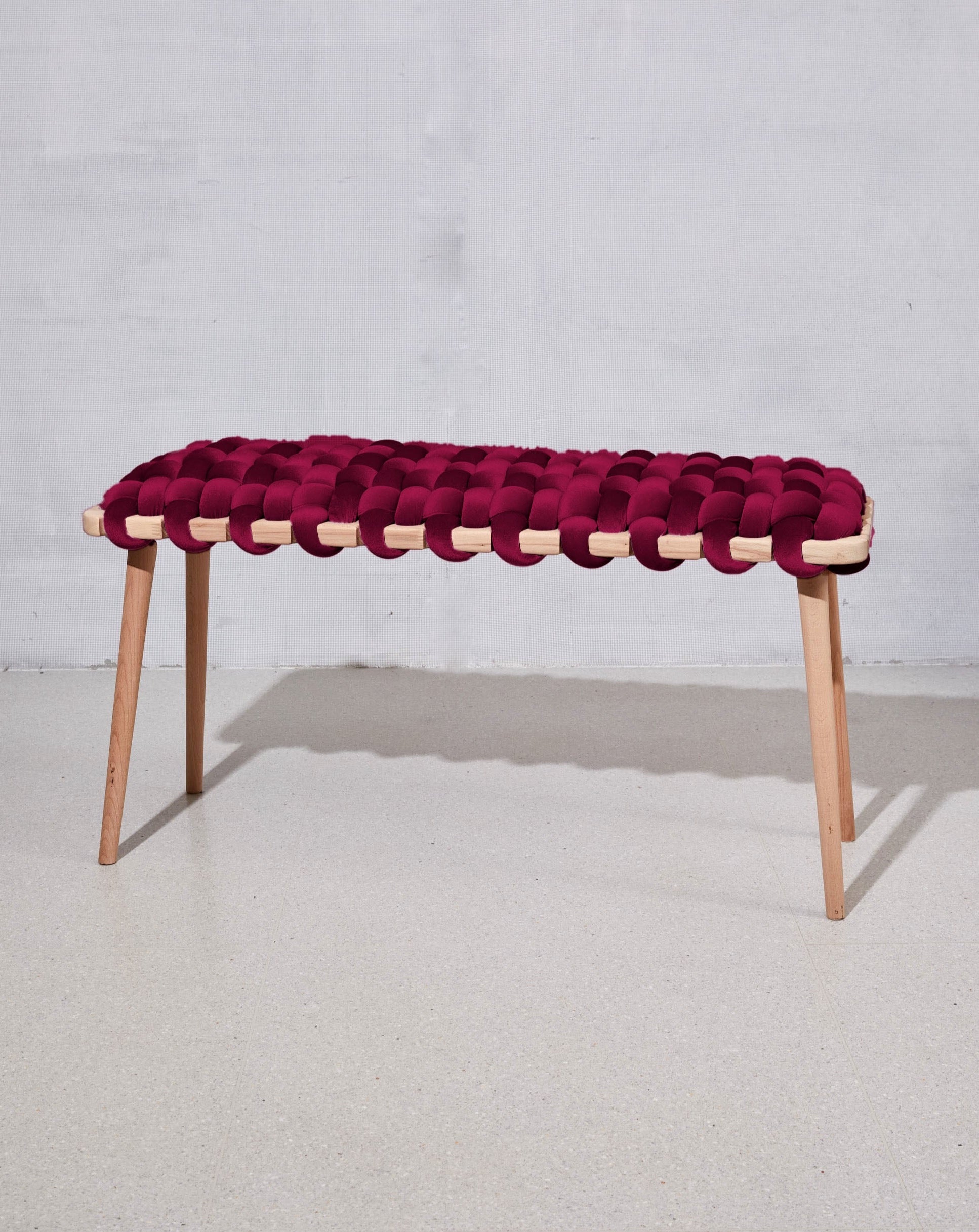 Purple Velvet Woven Bench