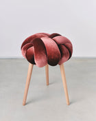 Glowing Rust Velvet Knot Stool- 50% OFF