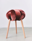 Glowing Rust Velvet Knot Stool