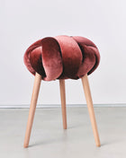 Glowing Rust Velvet Knot Stool- 50% OFF