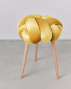 Illuminate Yellow Velvet Knot Stool