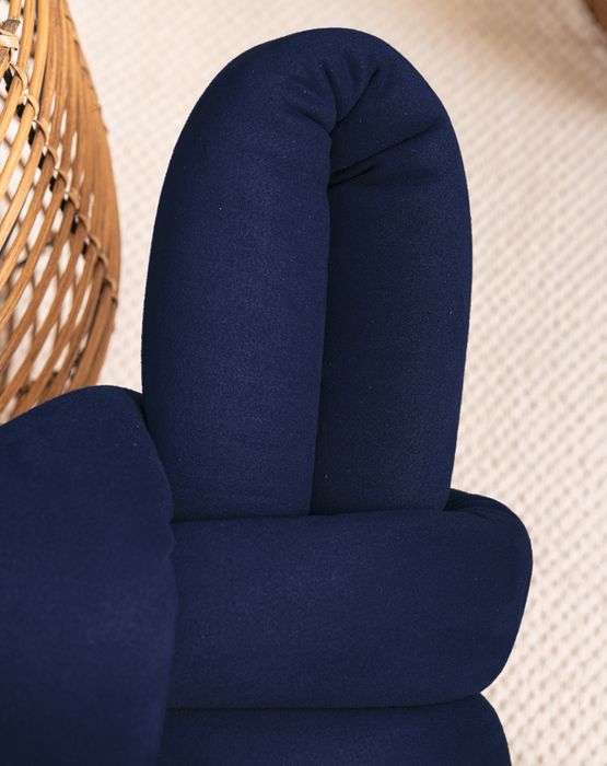 Indigo Blue Vegan Suede Knot Pillow