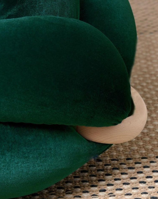 (M) Emerald Green Velvet Knot Floor Cushion