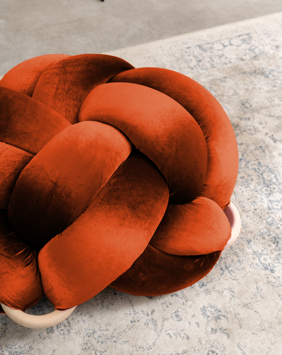 (M) Copper Velvet Knot Floor Cushion