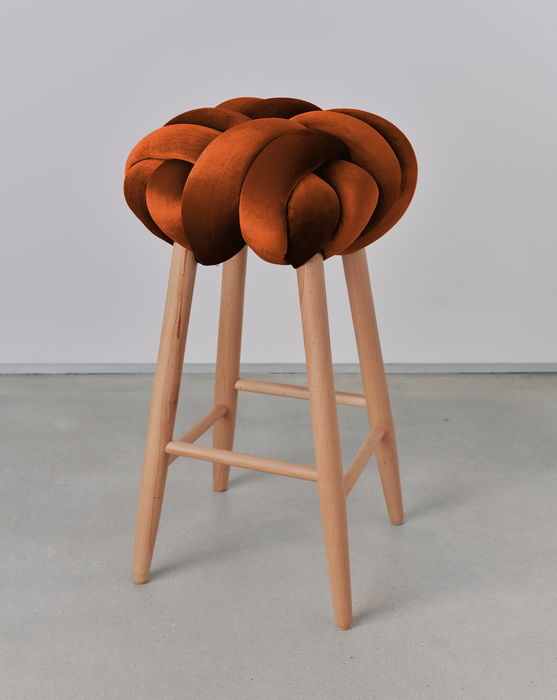 Copper Velvet Knot Bar Stool