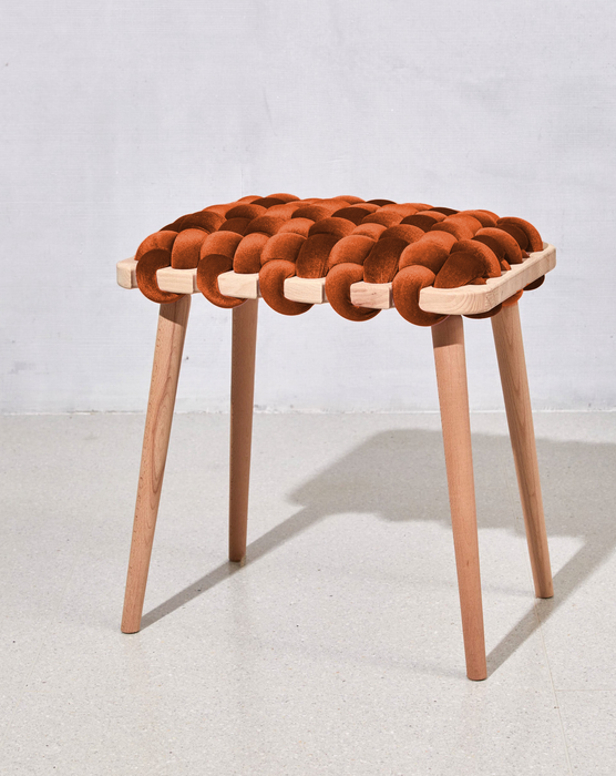 Copper Velvet Woven Stool