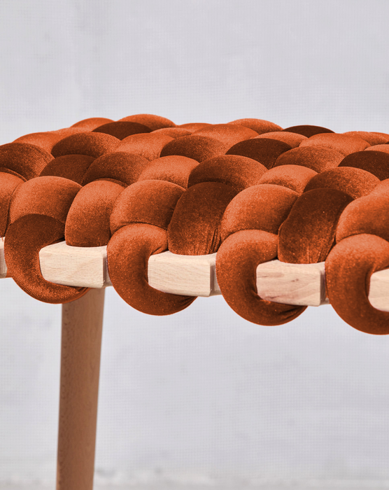 Copper Velvet Woven Stool