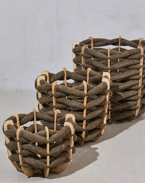 (S) Hull Basket in Army Green Vegan Suede