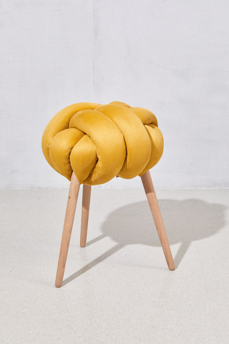 Desert Yellow Vegan suede Knot Stool