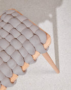 Arora Grey Vegan Suede Woven Bench
